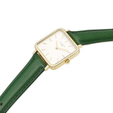 Immaculate Vegan - Hurtig Lane Neliö Square Vegan Leather Watch Gold, White & Green