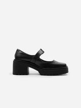 Immaculate Vegan - Bohema Mary Jane Women's Squared Vegea Grape Leather Vegan Pumps | Black