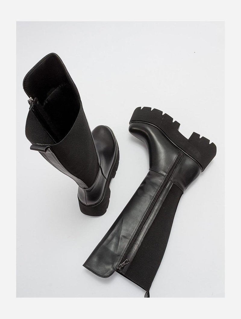 Prologue Shoes Solo Black Platform Boot (Women)