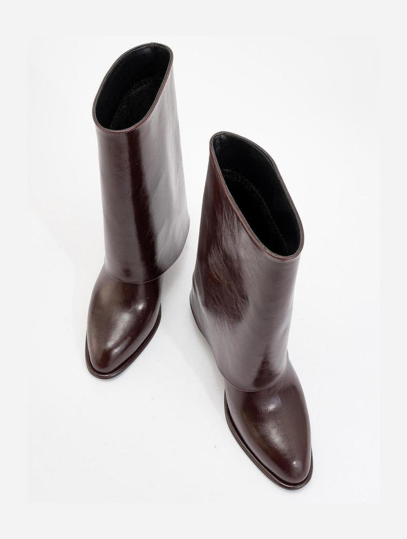 Prologue Shoes Ellas Burgundy Chunky Heel Boot (Women)