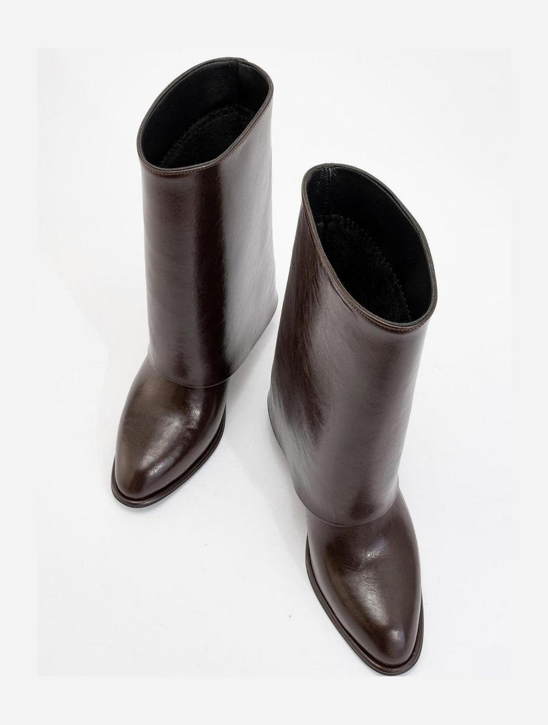 Prologue Shoes Ellas Brown Chunky Heel Boot (Women)