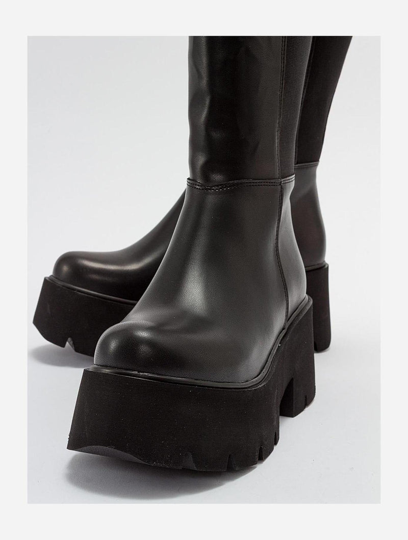 Prologue Shoes Solo Black Platform Boot (Women)