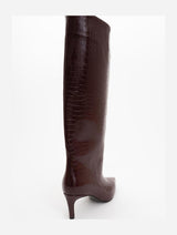 Immaculate Vegan - Prologue Shoes Cassandra Burgundy Pattern High‑Heel Boot (Women)