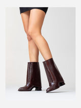 Immaculate Vegan - Prologue Shoes Ellas Burgundy Chunky Heel Boot (Women)