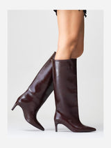 Immaculate Vegan - Prologue Shoes Cassandra Burgundy Cilt High‑Heel Boot (Women)