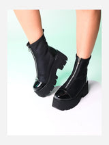 Immaculate Vegan - Prologue Shoes Bray Black Patent Chunky Boot (Women)
