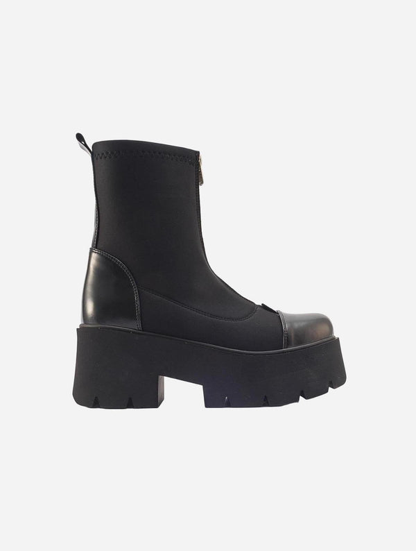 Prologue Shoes Bray Black Patent Chunky Boot (Women)