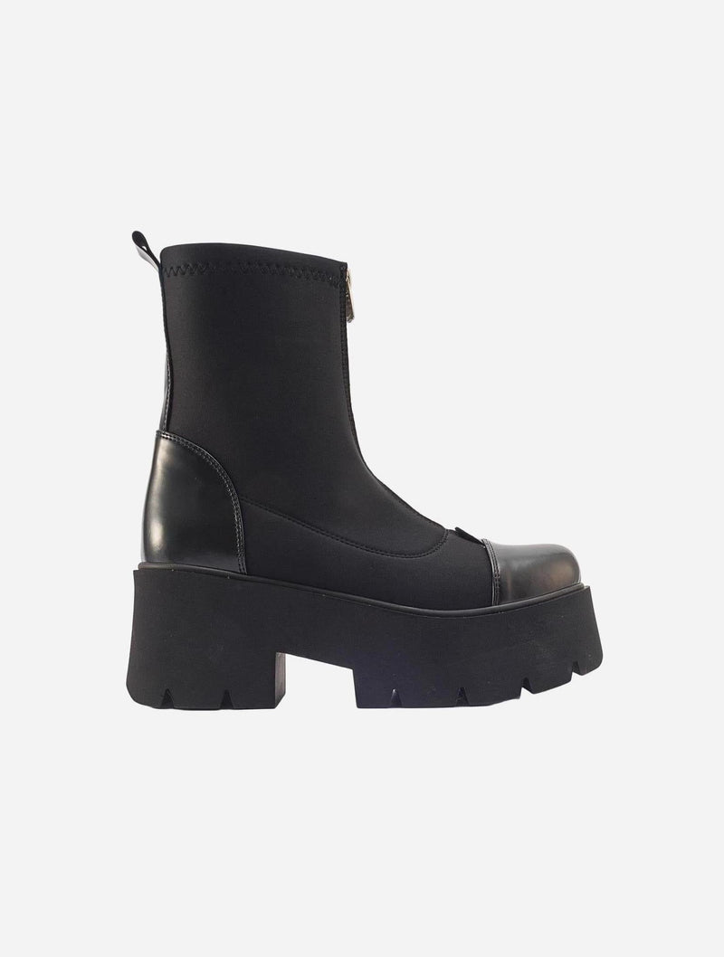 Prologue Shoes Bray Black Patent Chunky Boot (Women)
