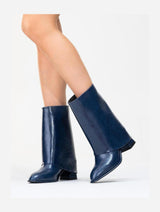 Immaculate Vegan - Prologue Shoes Ellas Navy Chunky Heel Boot (Women)