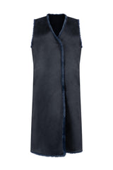 Immaculate Vegan - Issy London Bethany Reversible Sleeveless Gilet Vegan Faux Shearling Fur | Midnight