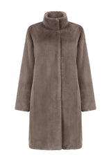 Immaculate Vegan - Issy London Bette Soft Pile Vegan Faux Fur Coat | Taupe Brown