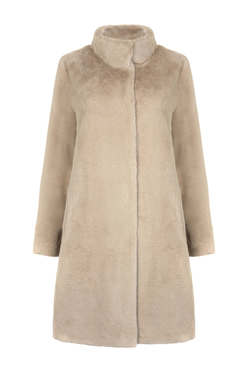 Issy London Signature Bette Long Recycled Vegan Fur Coat | Camel Camel / UK10 / EU38 / US6