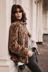 Immaculate Vegan - Issy London Claudia Luxe Recycled Vegan Faux Fur Jacket | Leopard