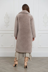 Immaculate Vegan - Issy London Greta Luxe Longline Faux Fur Coat Mink Grey