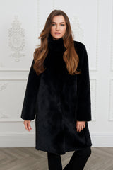 Immaculate Vegan - Issy London Jackie Faux Fur Shearling Coat Black