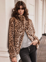 Immaculate Vegan - Issy London Claudia Luxe Recycled Vegan Faux Fur Jacket | Leopard XS