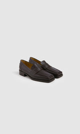 Immaculate Vegan - PREV Joan Vegan Olive & Apple Leather Loafers | Brown