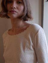 Immaculate Vegan - Cali Organic Cotton Pointelle T-Shirt | Ecru