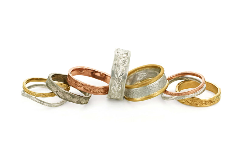 JULIA THOMPSON JEWELLERY Gold & Silver Two Tone Nest Wedding Ring