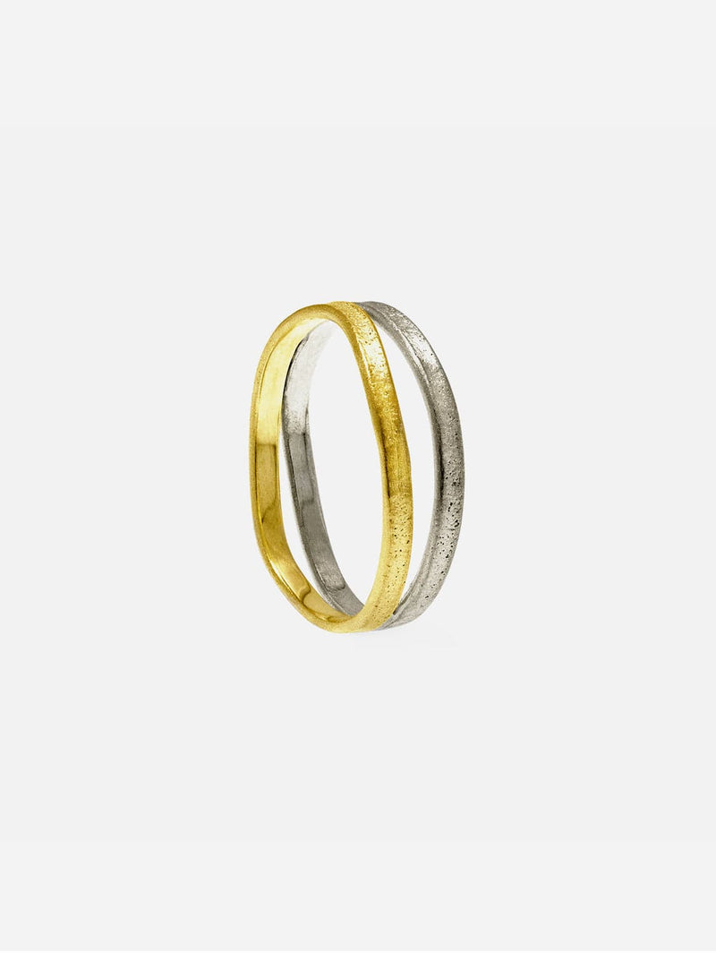 JULIA THOMPSON JEWELLERY Gold & Silver Two Tone Nest Wedding Ring