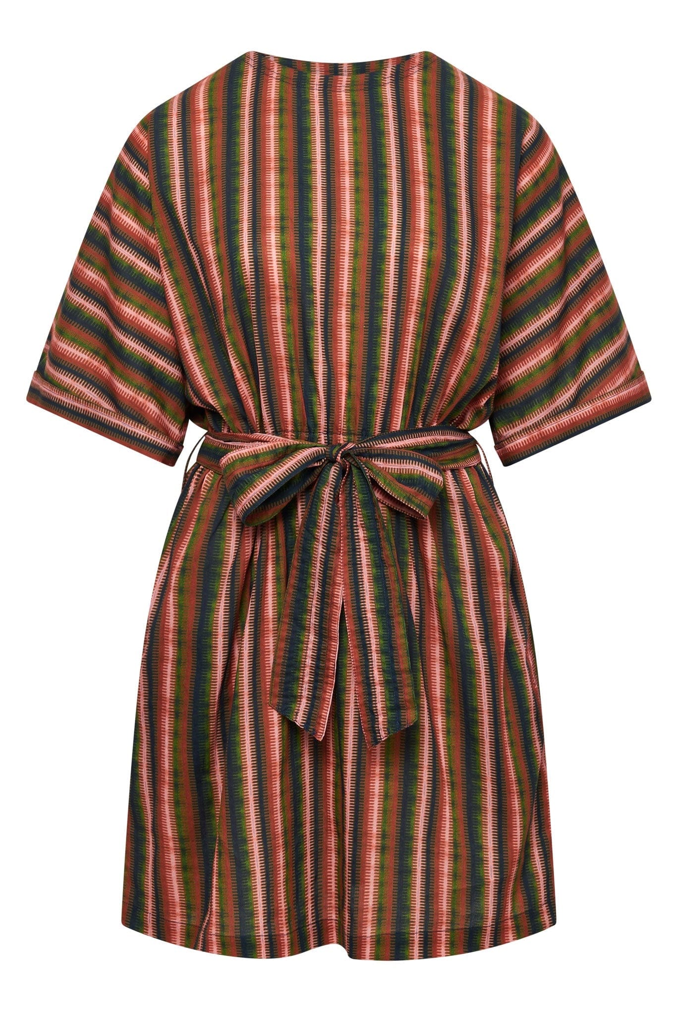 KOMODO AZUL - Organic Cotton Weave Stripe Dress Green