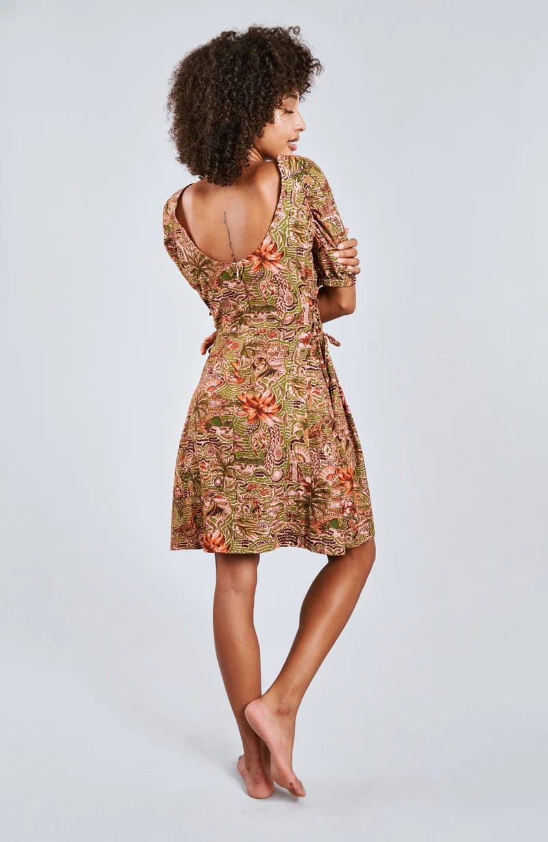 KOMODO Bali Organic Cotton Dress | Pink Tropical Print