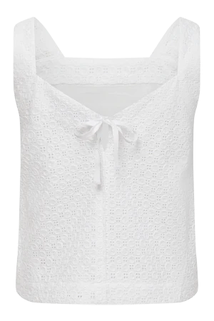 KOMODO Iris Women's Organic Cotton Broiderie Top | Off White