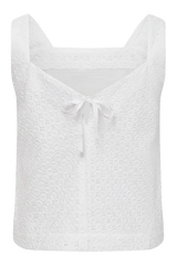 Immaculate Vegan - KOMODO Iris Women's Organic Cotton Broiderie Top | Off White