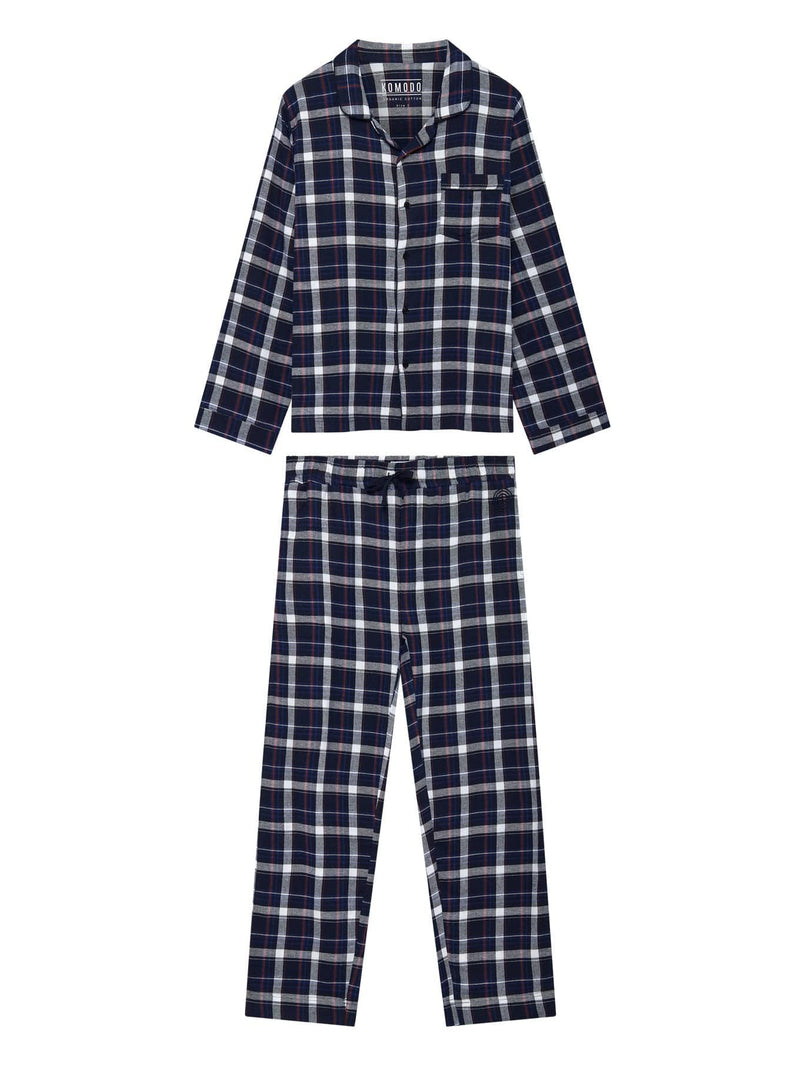 KOMODO JIM JAM - Mens GOTS Organic Cotton Pyjama Set Dark Navy