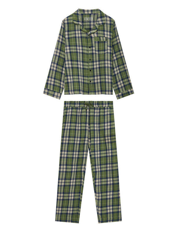 KOMODO JIM JAM - Mens GOTS Organic Cotton Pyjama Set Pine Green