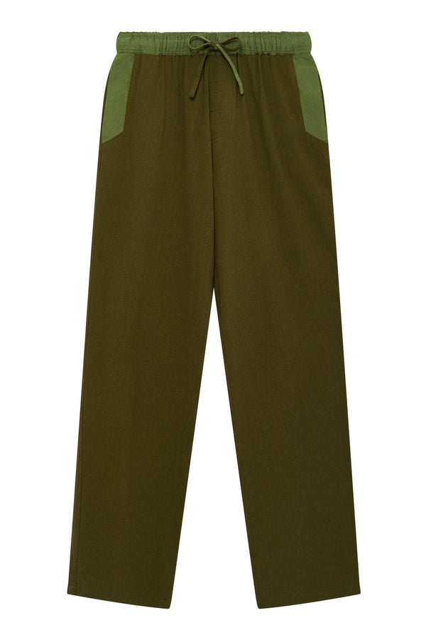 KOMODO JOSHUA - Organic Cotton Trouser Green Patchwork