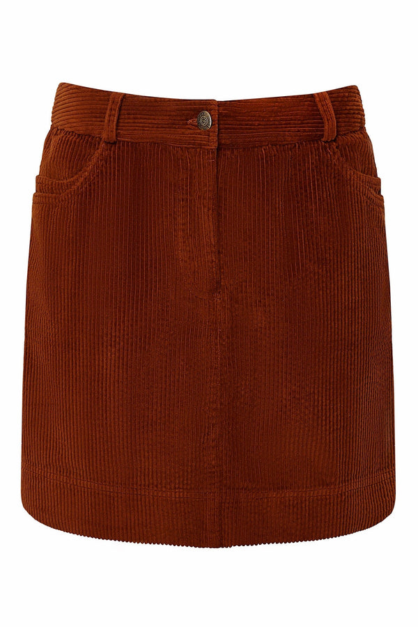 KOMODO LEONI - Organic Cotton Cord Miniskirt Chestnut