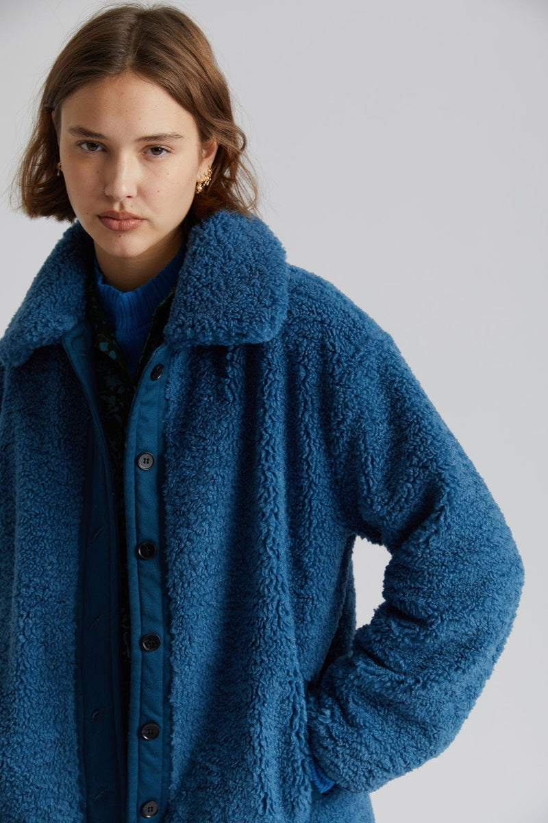 KOMODO LEXI - Recycled PET Fleece Coat French Blue
