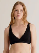 Immaculate Vegan - KOMODO Margot Women's Organic Cotton Lace Bra | Black