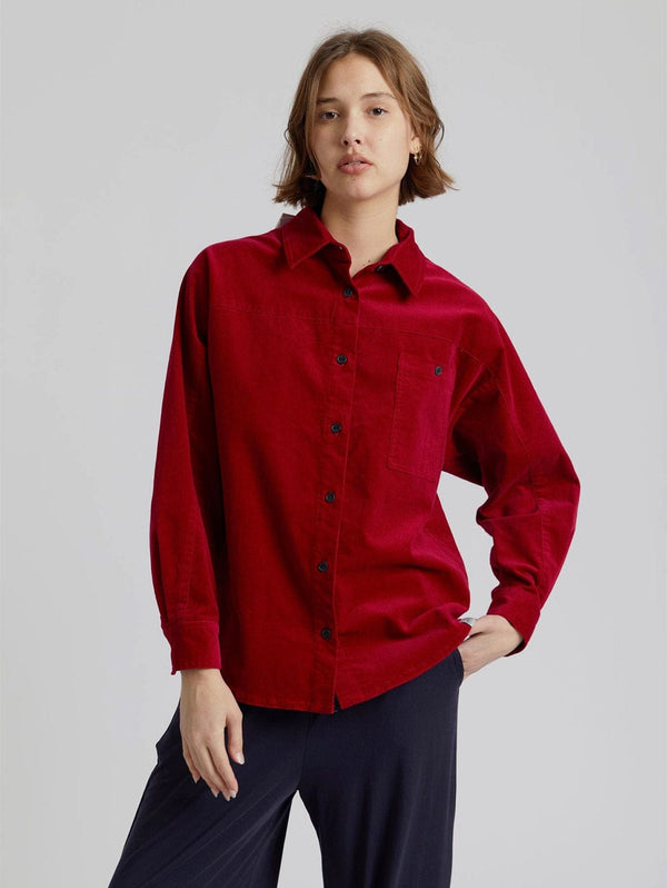 KOMODO Midnight Organic Cotton Needle Cord Shirt | Cherry