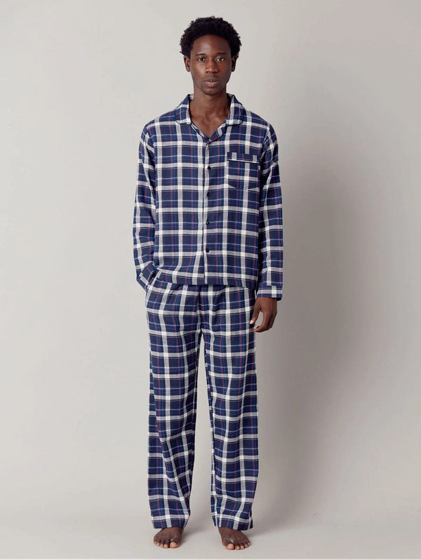 KOMODO Jim Jam Men's Organic Cotton Pyjama Set | Navy Navy / S