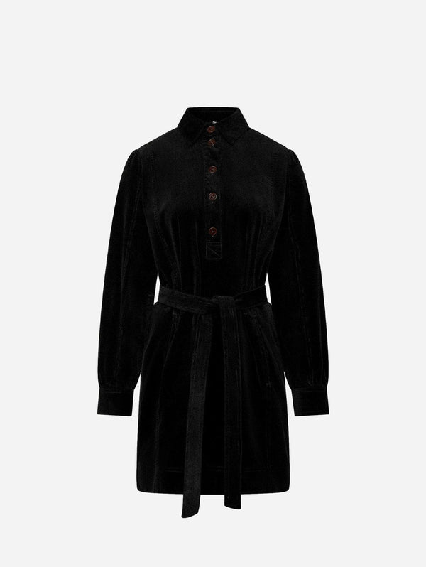 KOMODO Neptune Women's Organic Cotton Needle Cord Dress | Black