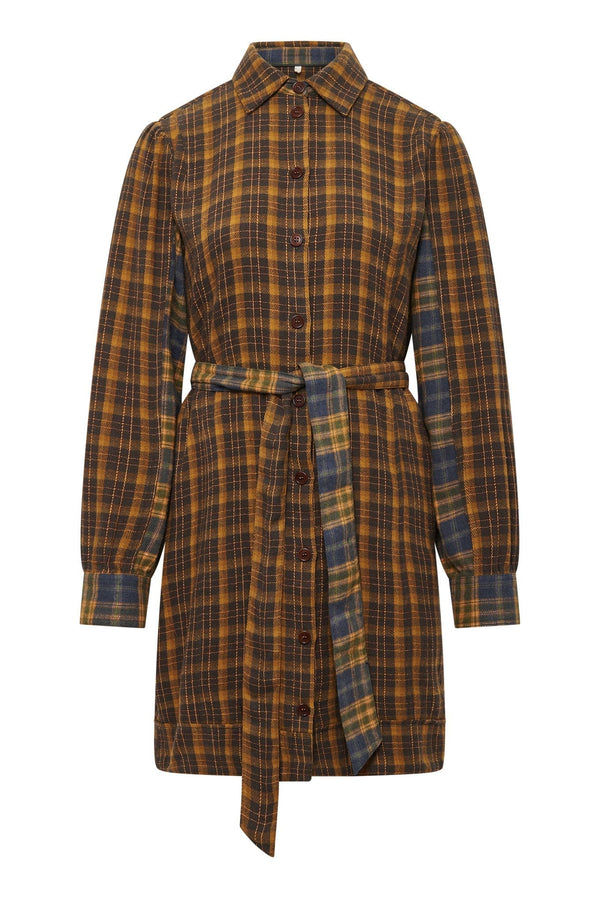 KOMODO RUBY - Organic Cotton Flannel Dress Patchwork Check