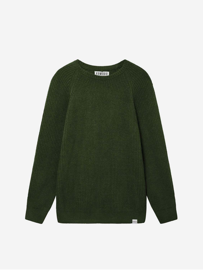 KOMODO Fog Unisex Organic Cotton Jumper | Green S