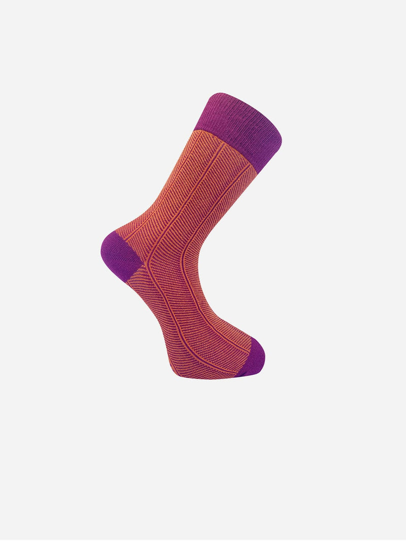 KOMODO Herringbone Unisex Organic Cotton Socks | Auburn S