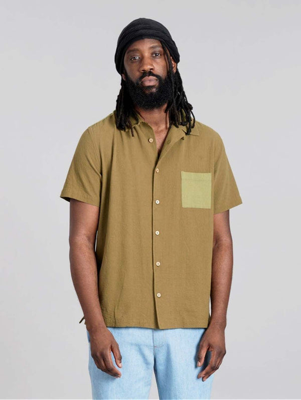 KOMODO SPINDRIFT - Organic Cotton Shirt Green Patchwork XL