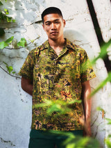 Immaculate Vegan - KOMODO SPINDRIFT - Organic Cotton Shirt Tropical Print Green S