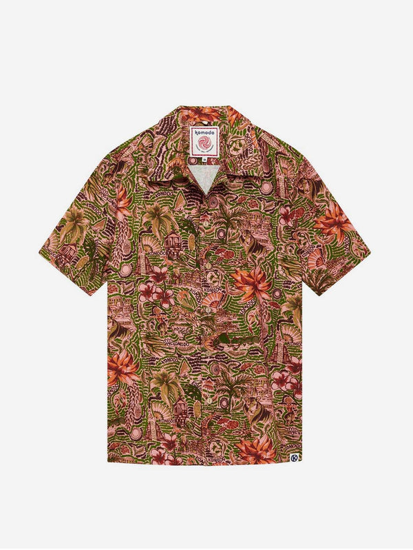 KOMODO SPINDRIFT - Organic Cotton Shirt Tropical Print Pink S