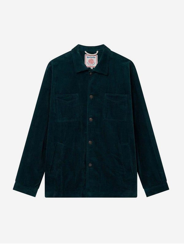 KOMODO Stanley Men's Organic Cotton Corduroy Jacket | Marine Green S