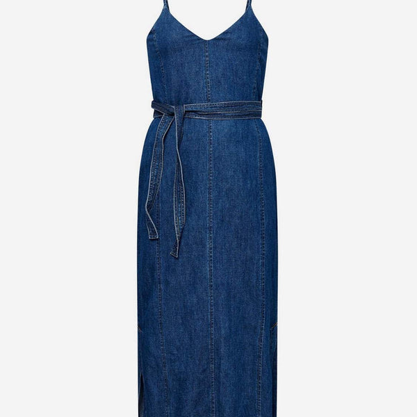 Iman Women's Organic Cotton & Linen Dress | Mid Wash Immaculate Vegan Iman Women's Organic Cotton & Linen Dress | Mid Wash Immaculate Vegan