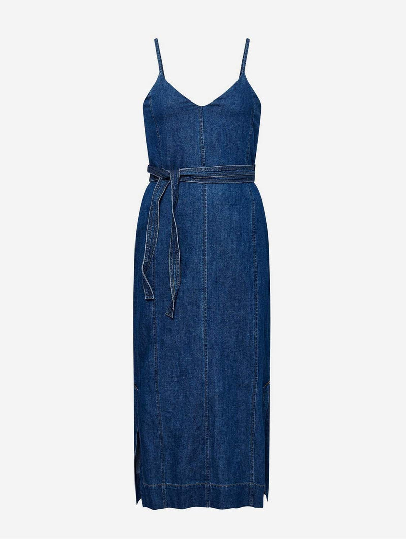 Iman Women's Organic Cotton & Linen Dress | Mid Wash Immaculate Vegan Iman Women's Organic Cotton & Linen Dress | Mid Wash Immaculate Vegan