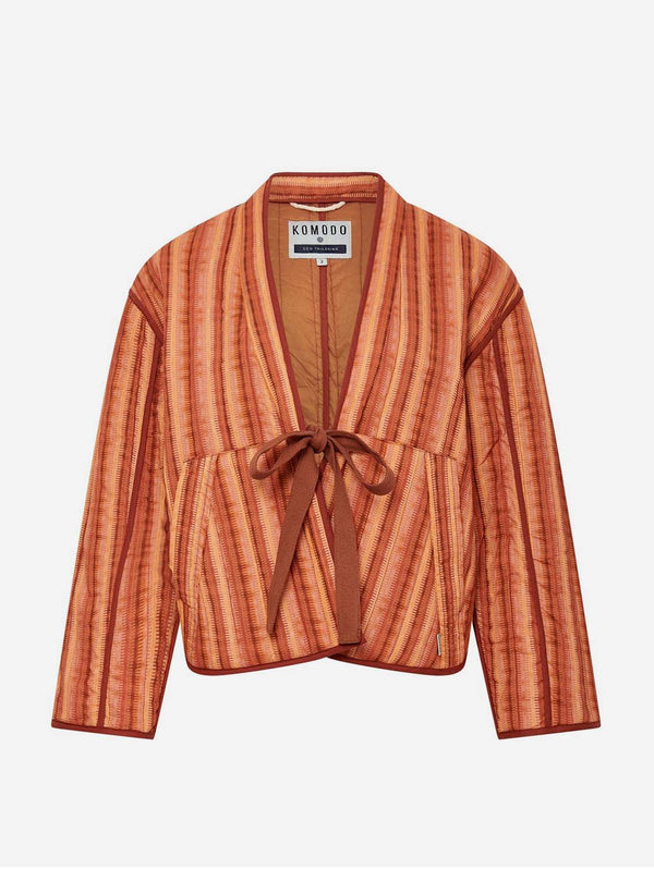 KOMODO WEAVE Pink Weave Stripe Jacket Organic Cotton Voile SIZE 1 / UK 8 / EUR 36