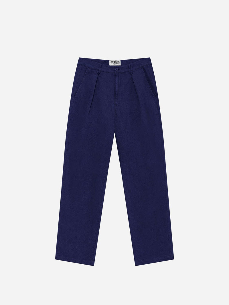 KOMODO Bowie Loose Fit Organic Cotton Twill Trouser | Dark Navy Small