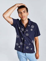 Immaculate Vegan - KOMODO SPINDRIFT - Organic Cotton Shirt Embroidery Navy