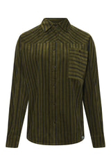 Immaculate Vegan - KOMODO STELLA - Organic Cotton Needle Cord Shirt Green Stripe